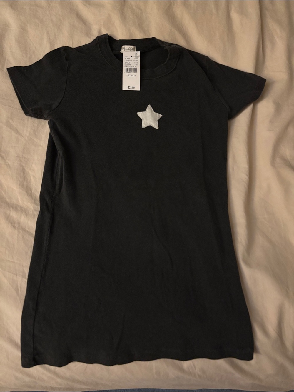Brandy Melville Black Tee with White Star